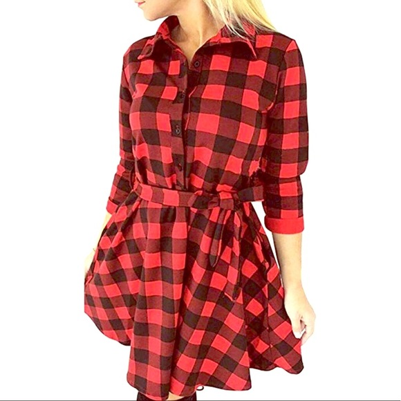 Fancyinn Dresses & Skirts - Buffalo Plaid fit and flare dress